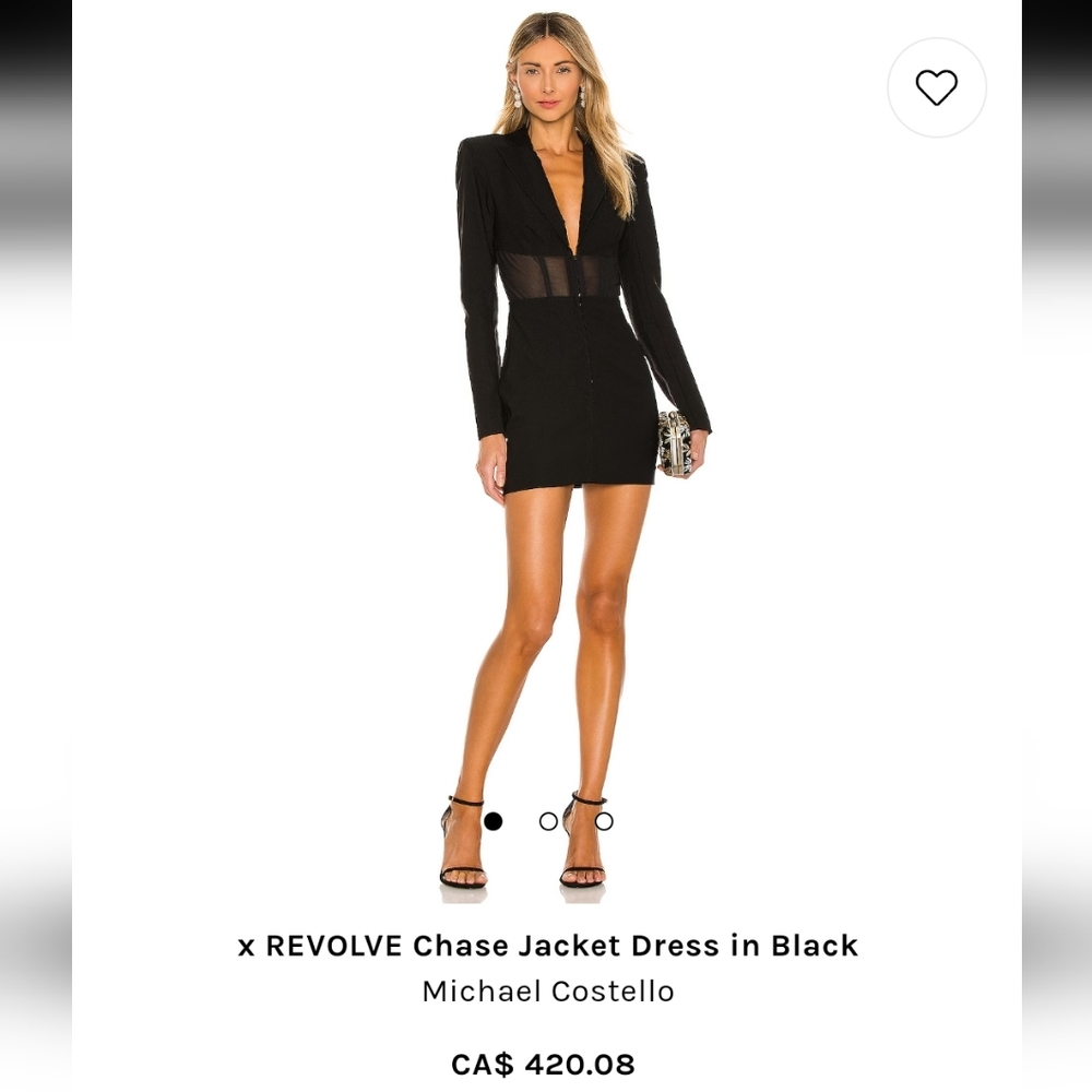 Michael Costello Black Long-Sleeve Plunge Mini Dress